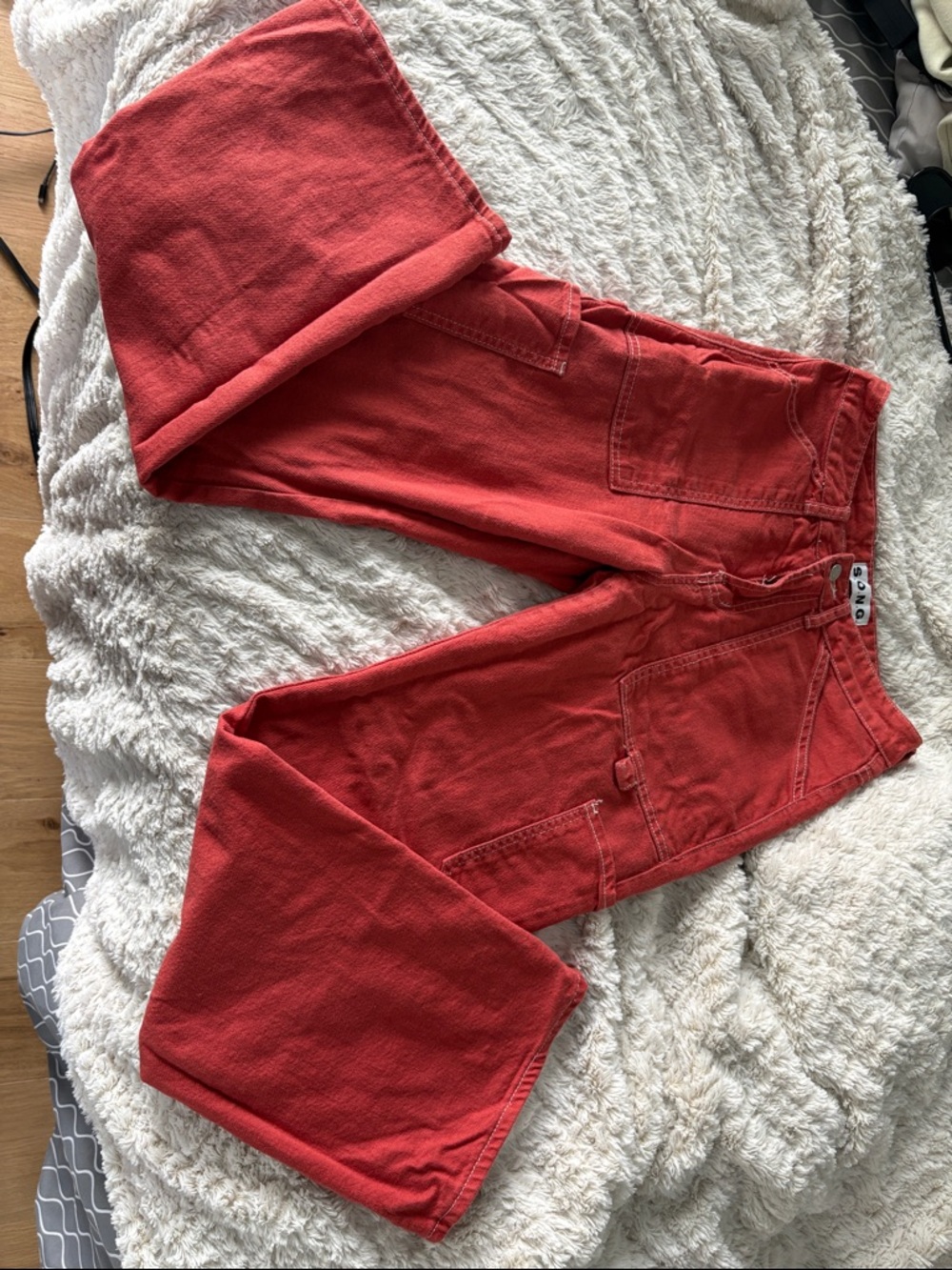 Women’s Red Wide-Leg Jeans